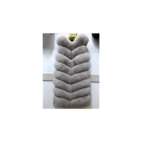 2021new real natural fur fox vest ladies long section eight eight paragraphs slim slim fashion vest