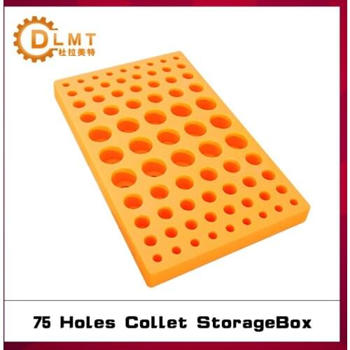 1pcs ER spring collet storage box for CNC machine tools hard plastic 75-hole ER collet storage rack