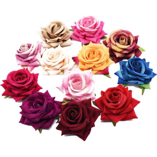 4 pieces Rose Home decoration accessories Wedding decoration Fake flowers Garland Candy box Scrapbooking Jewelry Headdress Gifts