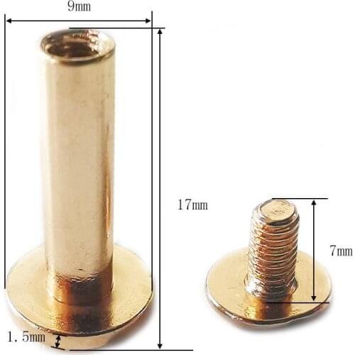 100 Pcs / Lot Nail Ledger Belt Copper Scrapbook Photo Album Account Book Post Binding Screw Rivet Bolt Diy Leather Craft