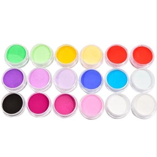 18pcs/set Nail Glitter Acrylic Pigment Ultra-Fine Pigment Polymer Powder Building Manicure Nails Glitter Art Acrylic Pigment