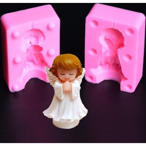 3D Angel Girl Candle Making Moulds Soap Molds Silicone Chocolate Cake Bread Mold Jelly Fondant Candy Baking Mould