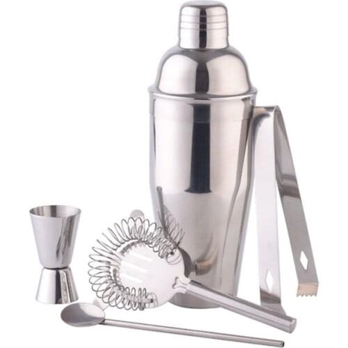 5pcs/set Stainless Steel Liquor Red Wine Cocktail Shaker Bar Wine Mixer Set Bartender Cocktail Hand Shaker Tool Kit