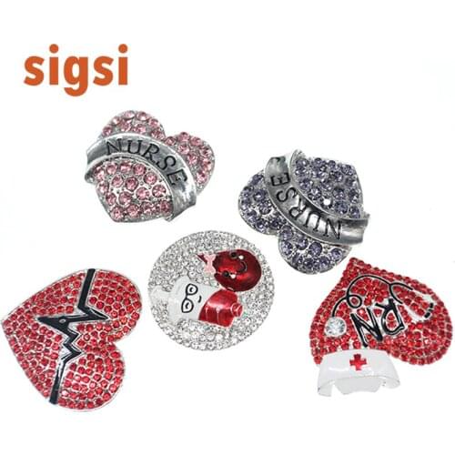 50pcs Mixed Medical nurse heart shape Rhinetone Flatback without Brooch pin for Decoration
