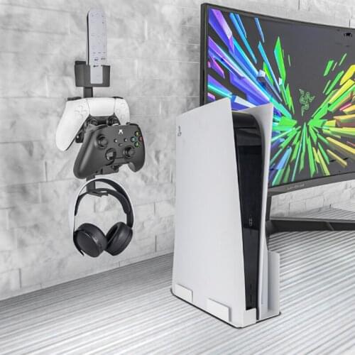 ABS Durable Controller ABS Wall Mounted Storage Bracket Headset Holder For PS5/PS4/XBox/Switch White/Black Optional