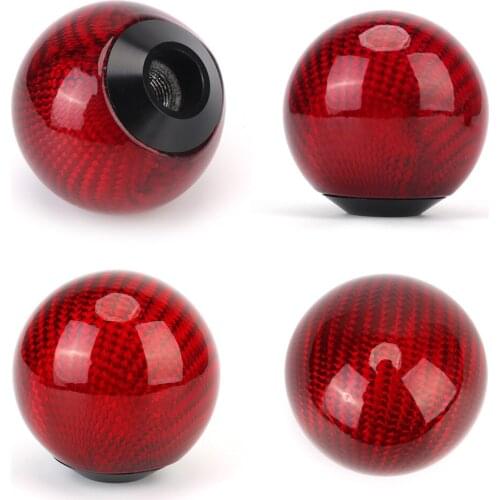 Carbon Fiber Car Gear Shift Knob M8X1.25 M10X1.25 M10X1.5 For Honda Shift Handle Shifter Lever Aluminum Head Lever Adapter