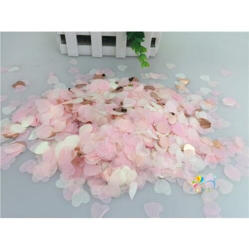 1.5cm 10g(1000pcs) Rose Gold mixed Heart Shape Paper Confetti Balloon Table Confetti WeddingThrowing Supplies