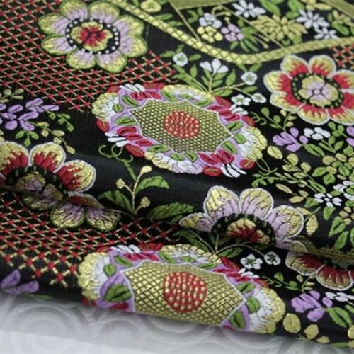CF217 1Yard Japanese Style Silk Jacquard Satin Fabric For The Kimono Costume Waistband Fabric Home Textile Fabric Lace Fabric
