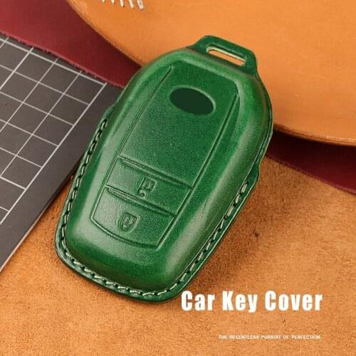 Top Layer Leather Car Key Cover Case For Toyota Hilux Fortuner Land Cruiser Camry Corolla Crown RAV4 Highland Styling Accessory