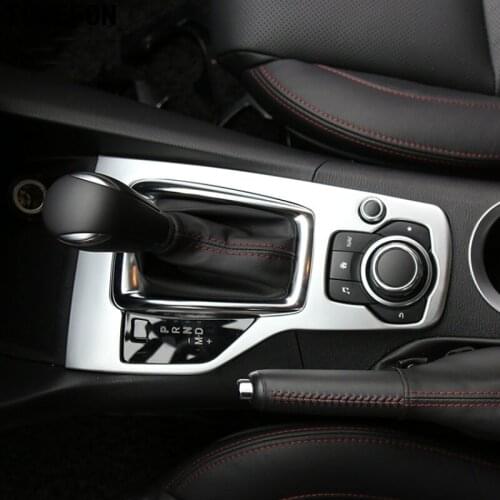 For Mazda 3 M3 Axela 2017 2018 ABS Matte Auto Interior AT Gear Knob Box Shift Panel Cover Trim 1piece For Left Hand Drive