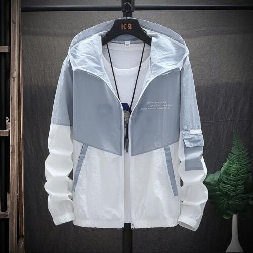 Mens Sunblock Clothing M-4XL Airpermeable Jacket Ice Silk Coupler Jacket Summer Thin popular logo Fishing Sun-protective C