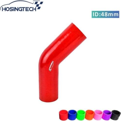 HOSINGTECH-quality warranty 48mm 1.88" red flexible 45degree silicone elbow turbo hose for automotive