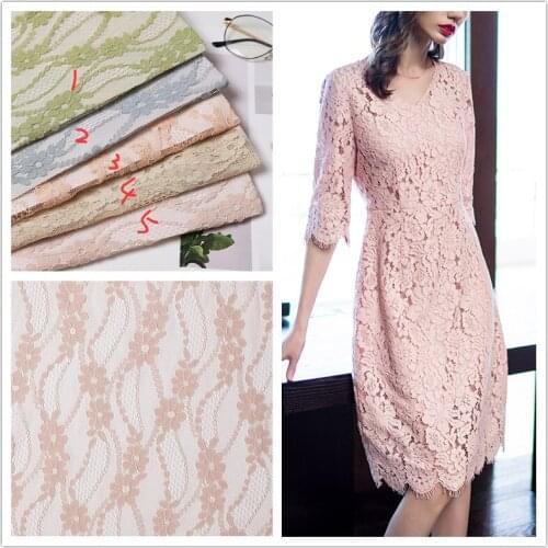 Small fresh lace fabric brocade cotton strand lace small flower hollow out dress fabric