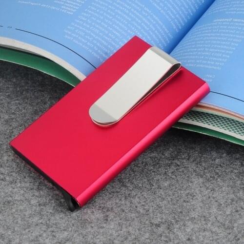 Metal Business ID Travel Card Wallet Automatic Pop Up ID Credit Card Holder Men Women Business Card Case Stainless Steel Clip #D