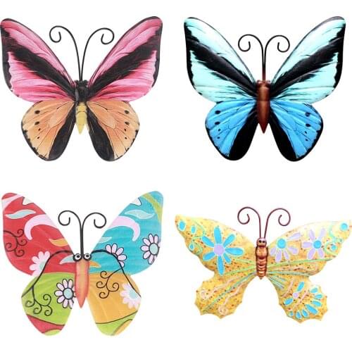 Metal Craft Wrought Art Butterfly Wall Decoration Hanging Pendant Background Wall Living Room Decor Outdoor Home Decorative