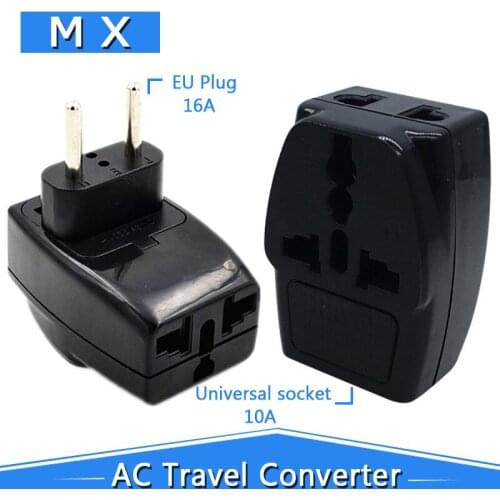 Full copper 10A 250V Europe multi-function travel adapter one-turn-three plug AU / UK / US to EU plug converter plug