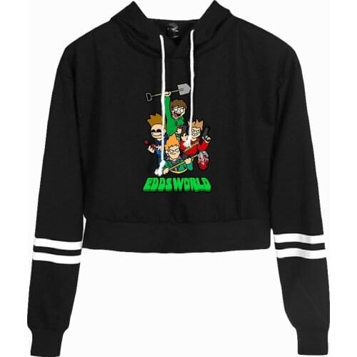 Eddsworld Fashion Crop Hoodies Women Hooded Pullover Crop Top Hot Sale Casual Streetwear Clothes