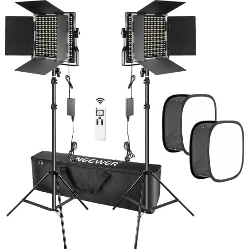 Neewer 2.4G 660 LED Video Light Kit, Dimmable LED Panel with 2.4G Wireless Remote, LCD Screen, Softbox Diffuser and Light Stand