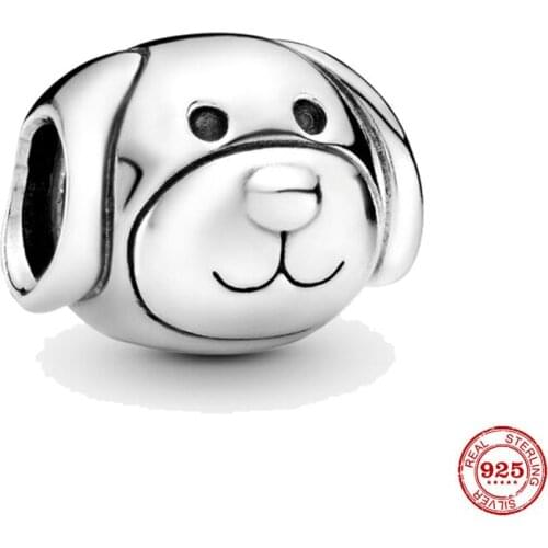 New 925 Sterling Silver Bead Cute Dog Charm Fit Original Pandora Bracelet DIY Jewelry For Women Diy Jewelry Making