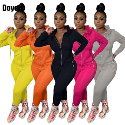 Autumn Winter Long Sleeve Tracksuit Women Sportwear Zipper Two Piece Set Top and Pants Matching Sets 2 Piece Joggers Women Set