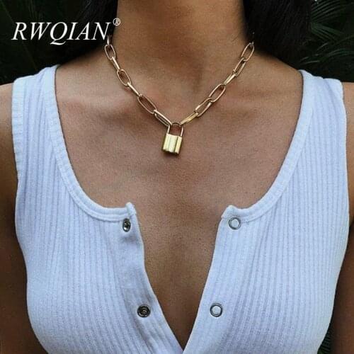 Personalized Custom Name Women Lock Pnedant Necklace Hip Hop PadLock Necklaces Hyperbole Fashion Jewewlry Wholeasle 2021