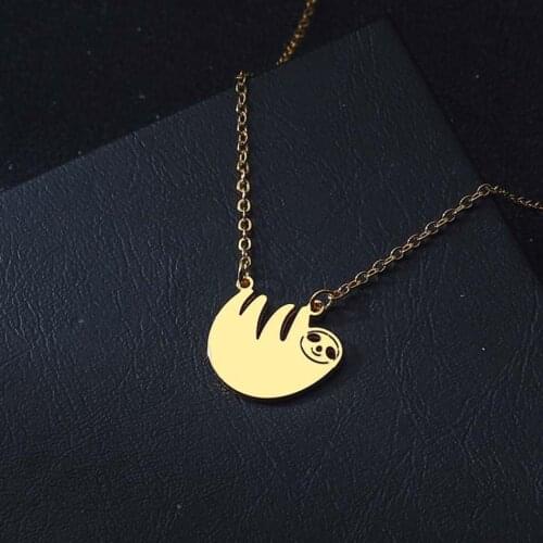 Lazy Smile Sloth Bradypod Animal Necklace For Women Cute Handmade Fashion Jewelry Baby Children Necklaces Pendants Gift
