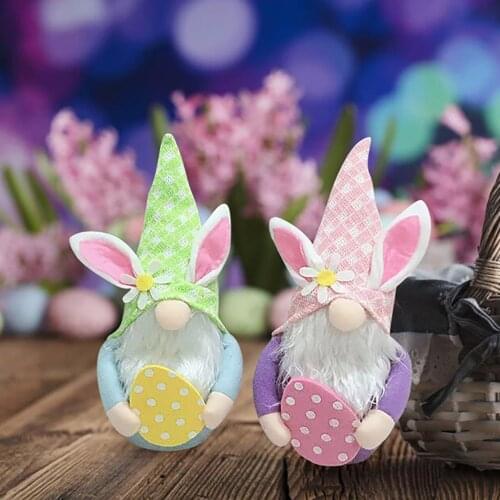 Easter Faceless Doll Decorations Room Desktop Decoration Standing Post Pointed hat Rabbit ear doll Filled doll Children juguetes