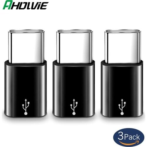 3PCS Micro USB To Type C Adapter Converter For Sumsang Xiaomi Huawei P20 Pro Microusb To Typec Usbc Otg Adapter Charging Cable