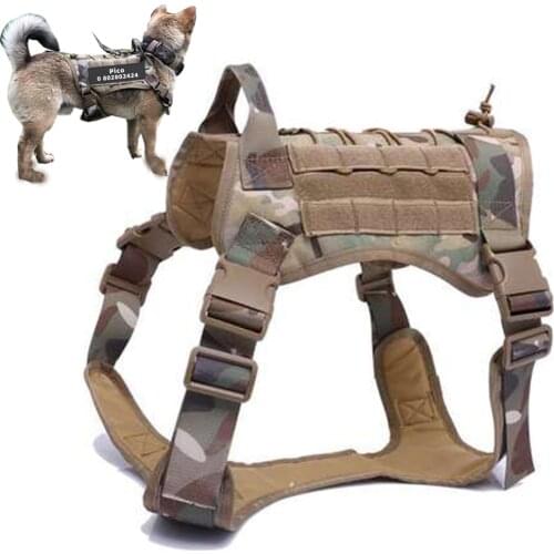 Personalized Tactical Dog Harness Pet Training Vest Metal Buckle For Small Medium Big German Shepherd Durable Pet Accessories