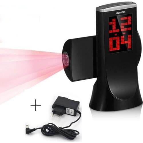 Portable Battery Backup Digital Snooze Projection Alarm Clock With 12/24 Hours Display Temperature Electric Large Desk Clock