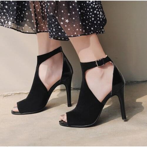 QZYERAI European American Summer High Heels Women Sandals Outdoor Party Shoes The Fishs Mouth Sexy Sandals