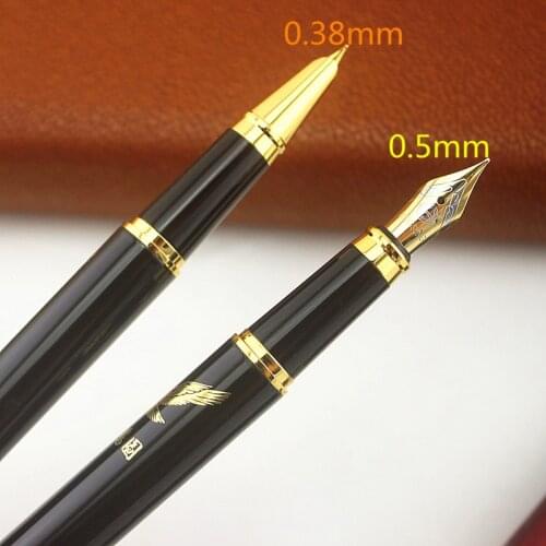 Wing Sung 9181 Classic Black Fountain Pen with 0.38mm/0.5mm Iridium Nib The Best Business Gift Pen Metal Ink Pens