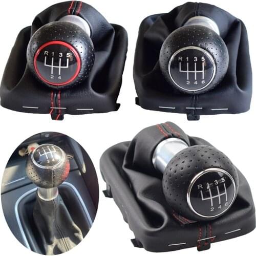 Manual 5 6 Speed Gear Shift Shifter Lever Knob Gaiter Boot Cover Case Collar For Audi A3 S3 2001 2002 2003 Car Styling