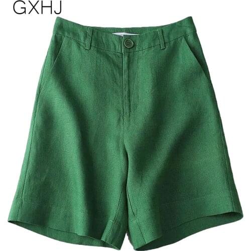 Linen shorts womens summer2021 New Hot Summer Shorts for Women Vintage Loose Casual Soft Home Cotton Linen Shorts LHJ057