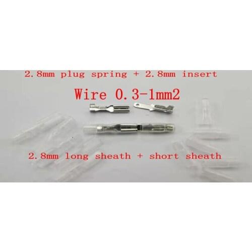 Plug spring sheath 2.8 plug-in cold-pressed terminal block wire connector female head