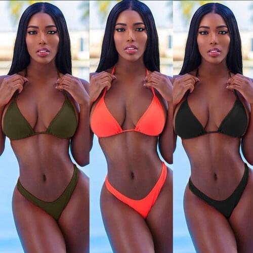 Triangle bikini micro two-piece suit String swimsuit female Sexy red swimwear women 2020 bathing suit Brazilian biquini