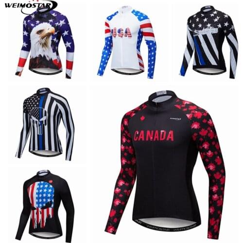 Weimostar USA 2019 Youth Autumn Cycling Jersey Long Sleeve Men Team Bicycle Clothing Maillot Ropa Ciclismo mtb Bike Jersey Top