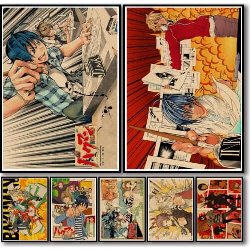 WTQ Anime Retro Poster Bakuman Canvas Painting Anime Posters Wall Decor Wall Art Picture for Living Room Decor Home Decor