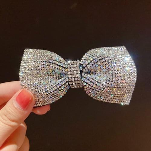 Hair Clips for Women Fashionable and Exquisite Crystal Bow Hair Pin Light Luxury Hair Accessories for Women Jewelry Wholesale