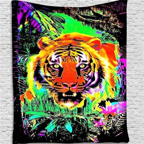 Animals Tiger Tapestry Wall Hanging Trippy The Wall Tapestry Room Wall Cloth Tapestries Wall Carpets Wall Psychedelic Tapestry