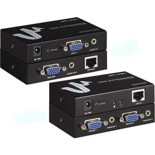 1 Pair VGA Extender VGA + Audio signal amplifier over ethernet RJ-45 CAT-5e to extend 200 m