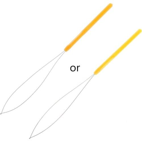 1Pcs Hair Extension Tool Micro Ring Bead Pulling Hoop Loop Feather Threader