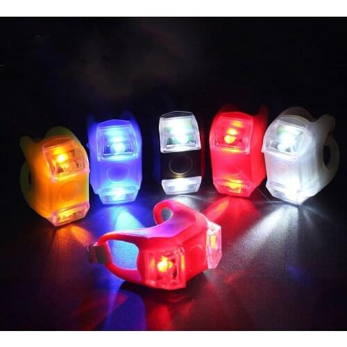1pc Waterproof Silicone Bicycle Light Cycling Front Rear Tail Lamp Flash Light Bisiklet Handlebar Frame Wheel Led Warning Light