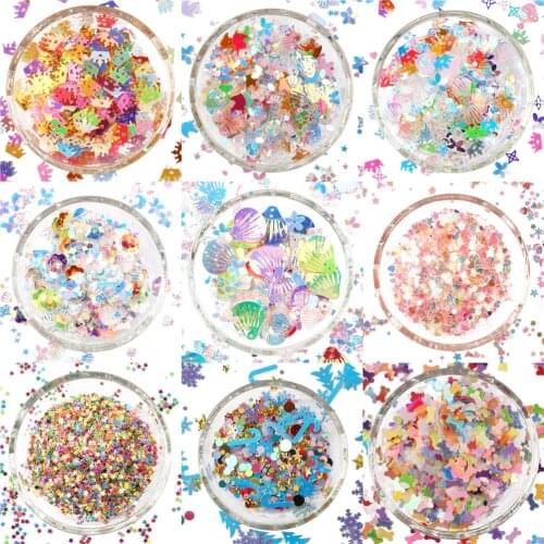 10g/pack Multi Size Filler Sequins Paillettes for Nails Art manicure/wedding decoration confetti Mix colors,10Yc19473