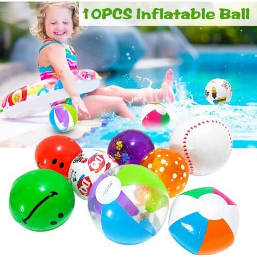 10Pcs Inflatable Ball High Bounce Fun Water Sport Toys For Outdoor Summer Beach Swimming Pool Party For Kids Children