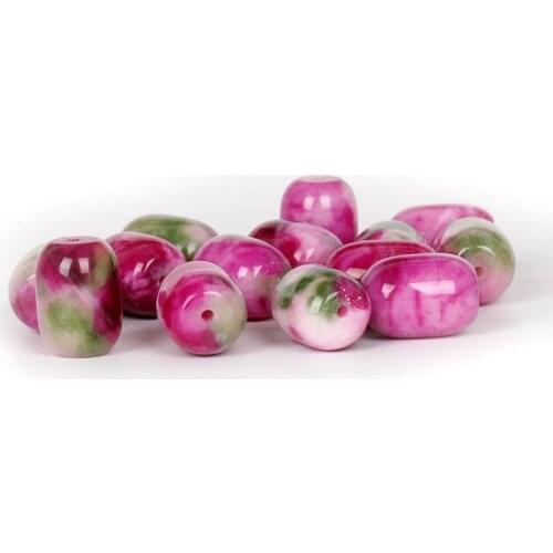 15 piece new peach blossom stone jade bucket bead drum waist beads jewelry