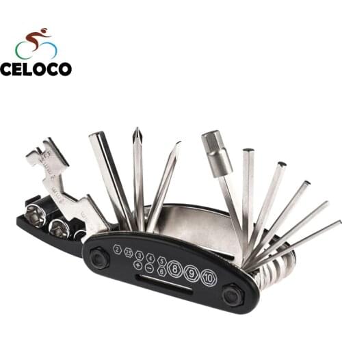 16 In 1 Multifunction Bike Repair Tools Kit Hex Spoke Cycling Screwdriver Chain Tool MTB Mountain Bicycle Repair Multi Tool Set