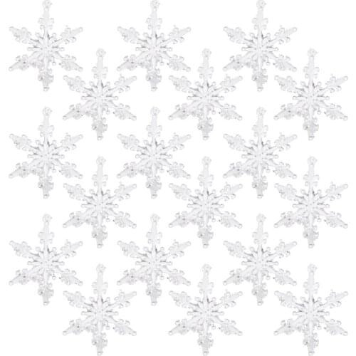 18Pcs Acrylic Snowflake Shape Pendant Christmas Tree Transparent Hanging Pendant Christmas Decorations For Home Shop Gift