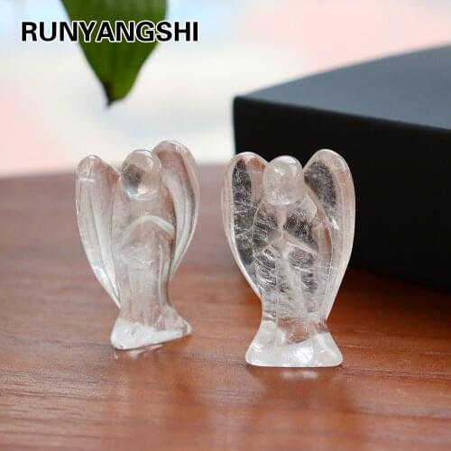 2inch 100% Natural crystal angel clear quartz Hand Carved Crystal Crafts healing gem family home decoration craft gift