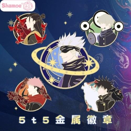 2021Anime Jujutsu Kaisen Yuji Itadori Gojou Satoru Badge Button Brooch Pins Cosplay Collection Cartoon Clothing Decor Xmas Gifts